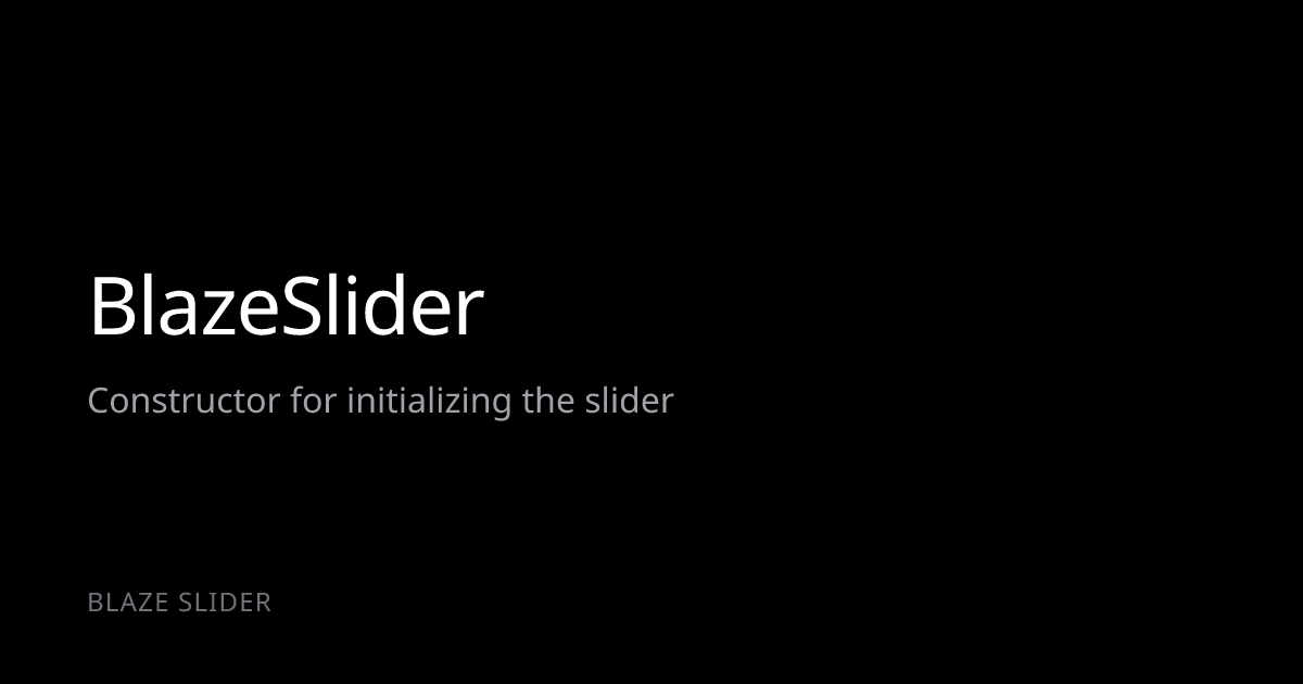BlazeSlider | Blaze Slider